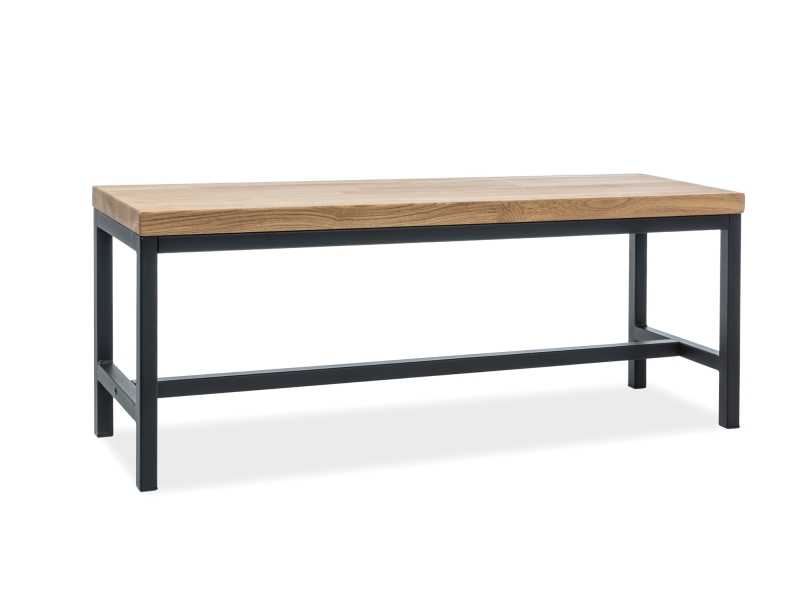 Lavice z litého dubu s černou konstrukcí LORAS 120X35X45