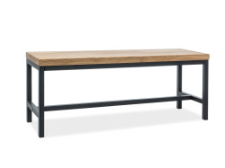 Lavice z litého dubu s černou konstrukcí LORAS 120X35X45