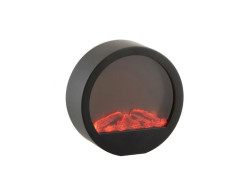 LED dekorace kulatý krb COZY WARM 35x34,5 cm, černý