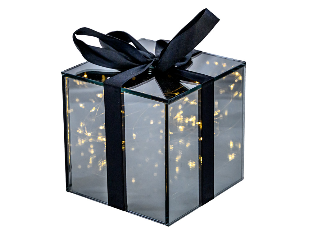 LED skleněný dárek SPARK, šedý - více velikostí Velikost: S