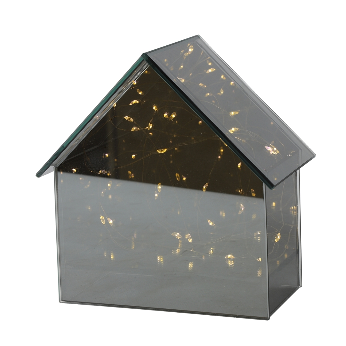 LED skleněný domeček ELITE, šedý - více velikostí Velikost: L