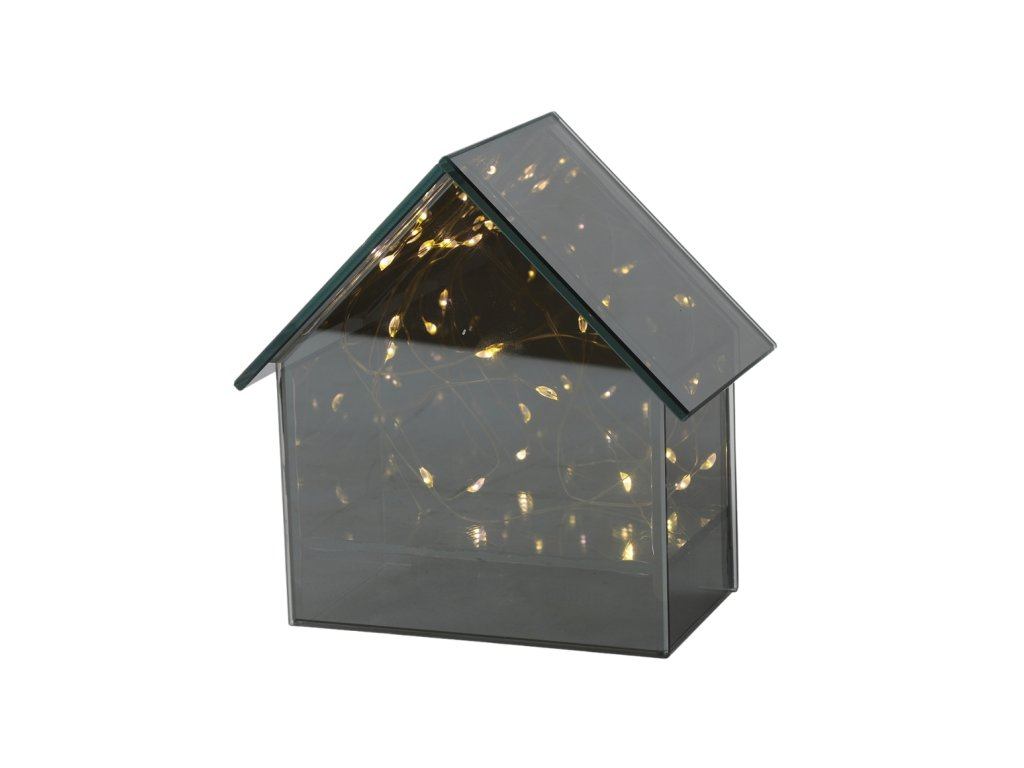 LED skleněný domeček ELITE, šedý - více velikostí Velikost: S