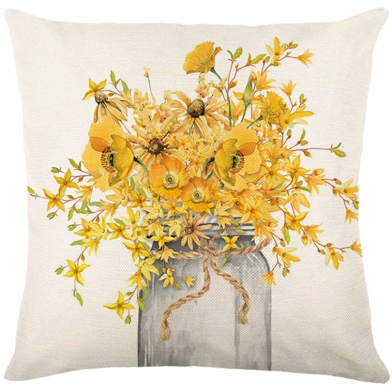 Lněný povlak na polštář BLOSSURA 45x45 cm, krémový