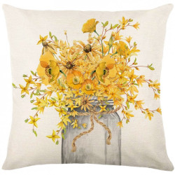 Lněný povlak na polštář BLOSSURA 45x45 cm, krémový