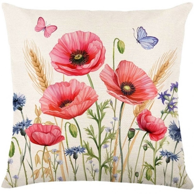 Lněný povlak na polštář POPPYELLE 45x45 cm, krémový