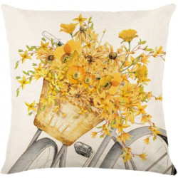 Lněný povlak na polštář VELOBLOOM 45x45 cm, krémový