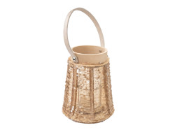 Lucerna s flitry CONE GLAM 26 cm, přírodní