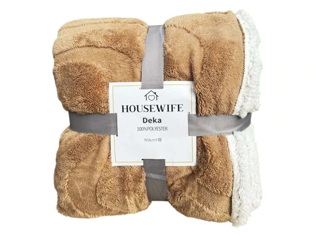 Luxusní beránková deka z mikroplyše NESTIVE béžová Rozměr: 150 x 200 cm