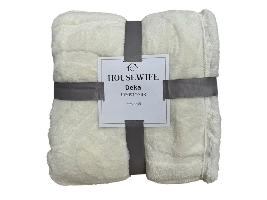 Luxusní beránková deka z mikroplyše NESTIVE bílá Rozměr: 150 x 200 cm