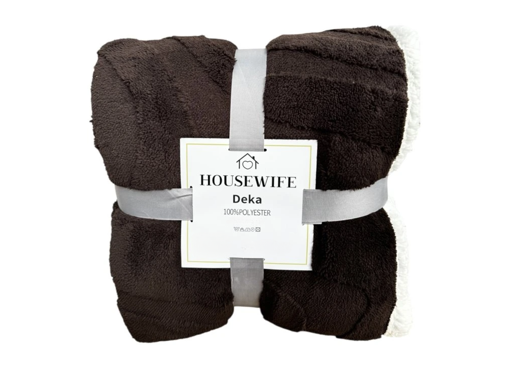 Luxusní beránková deka z mikroplyše NESTIVE tmavě hnědá Rozměr: 150 x 200 cm
