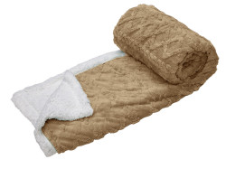 Luxusní světle hnědá beránková deka z mikroplyše ORNAMENTS, 150x200 cm Rozměr: 150 x 200 cm