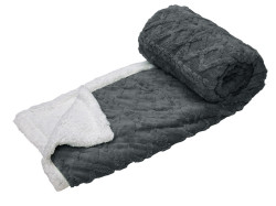 Luxusní tmavě šedá beránková deka z mikroplyše ORNAMENTS, 150x200 cm Rozměr: 150 x 200 cm