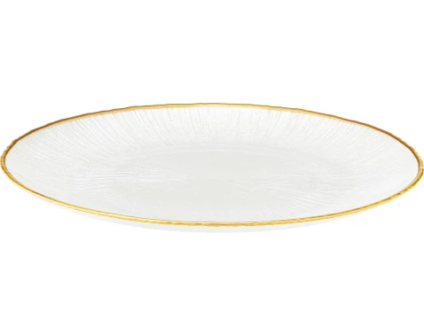 Mělký talíř Dia 28 cm, bílá/zlatá