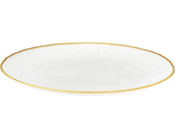 Mělký talíř Dia 28 cm, bílá/zlatá
