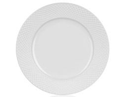 Mělký talíř Diamond Line, bílý s reliéfem