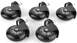 MERCURY Kolečko Premium design černé, pogumované, průměr 65 mm, čep 11 mm