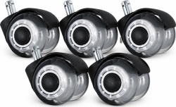 MERCURY kolečko Premium II, Clear šedé, pogumované, průměr 50 mm, čep 11 mm