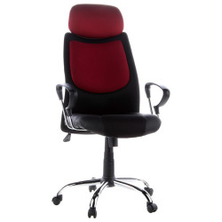 MID.YOU OTOČNÁ ŽIDLE, vzhled kůže, tkaná látka, černá, vínově červená