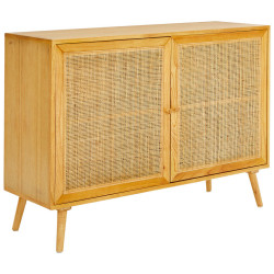 MID.YOU ŠIROKÁ KOMODA, dřevo mindi, přírodní barvy, světle hnědá, 120/85/40 cm