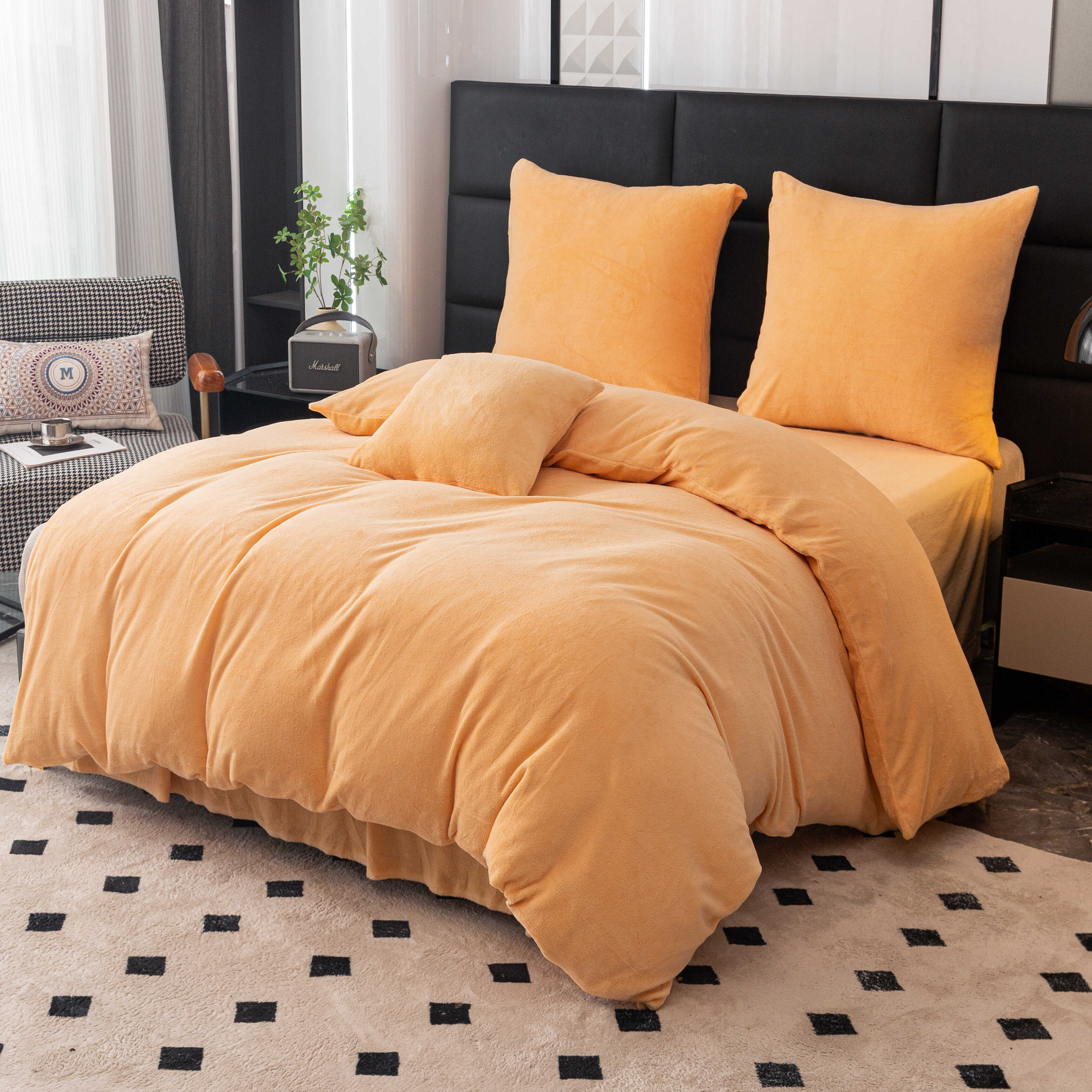 Mikroplyšové povlečení FUZZA meruňkové Rozměr povlečení: 70 x 90 cm | 140 x 200 cm