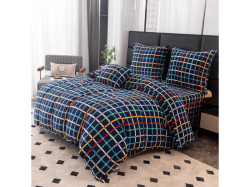 Mikroplyšové povlečení GRID tmavě modré Rozměr povlečení: 70 x 90 cm | 140 x 200 cm