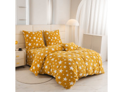 Mikroplyšové povlečení HVĚZDY žlutooranžové Rozměr povlečení: 70 x 90 cm | 140 x 200 cm