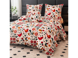 Mikroplyšové povlečení RETRO PTÁČEK barevné Rozměr povlečení: 70 x 90 cm | 140 x 200 cm