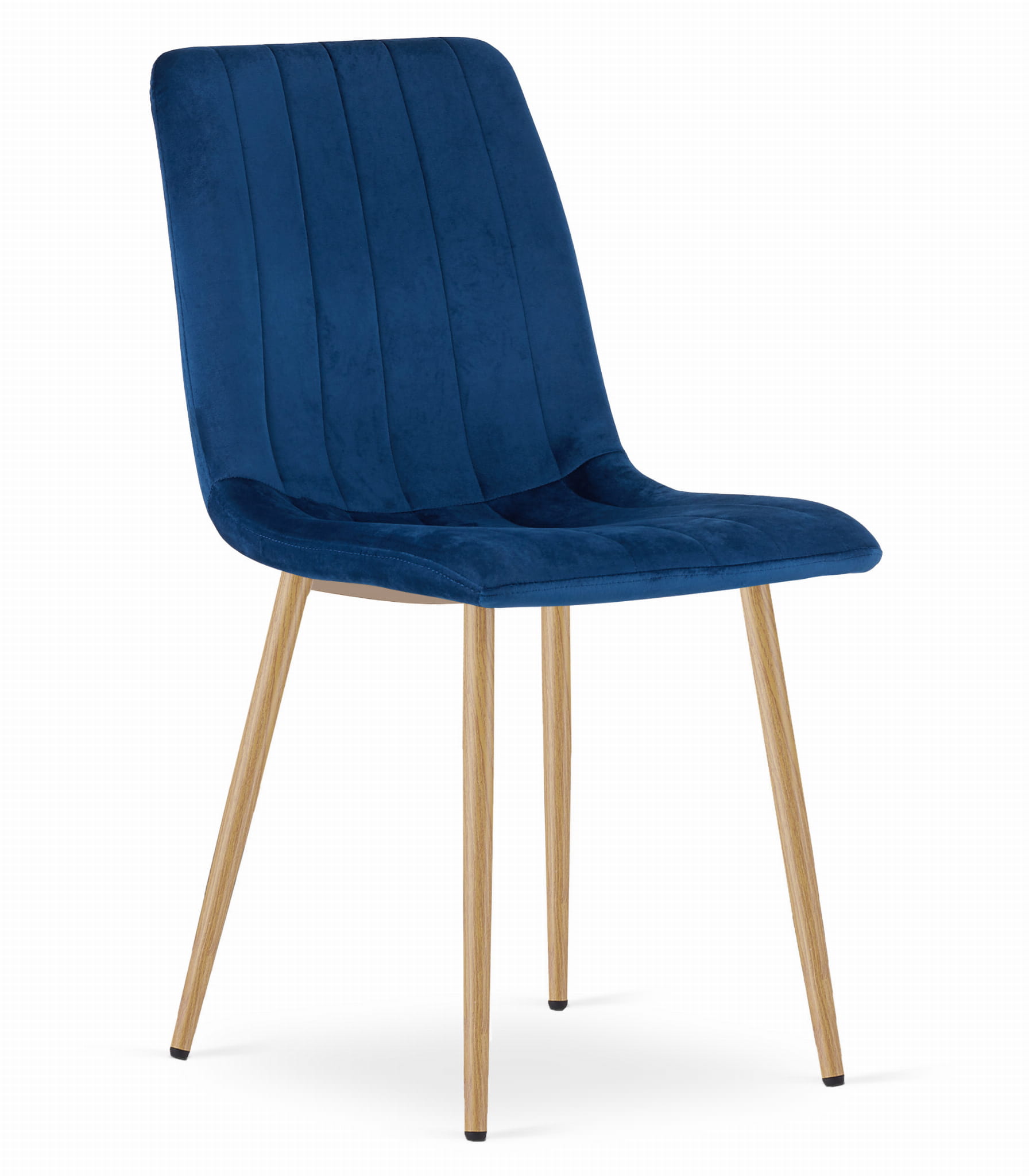 Modrá sametová židle LAVA