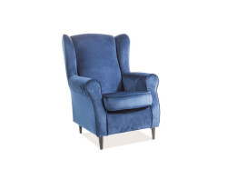 Modré relaxační  křeslo BARON VELVET