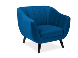 Modré relaxační křeslo ELITE 1 VELVET
