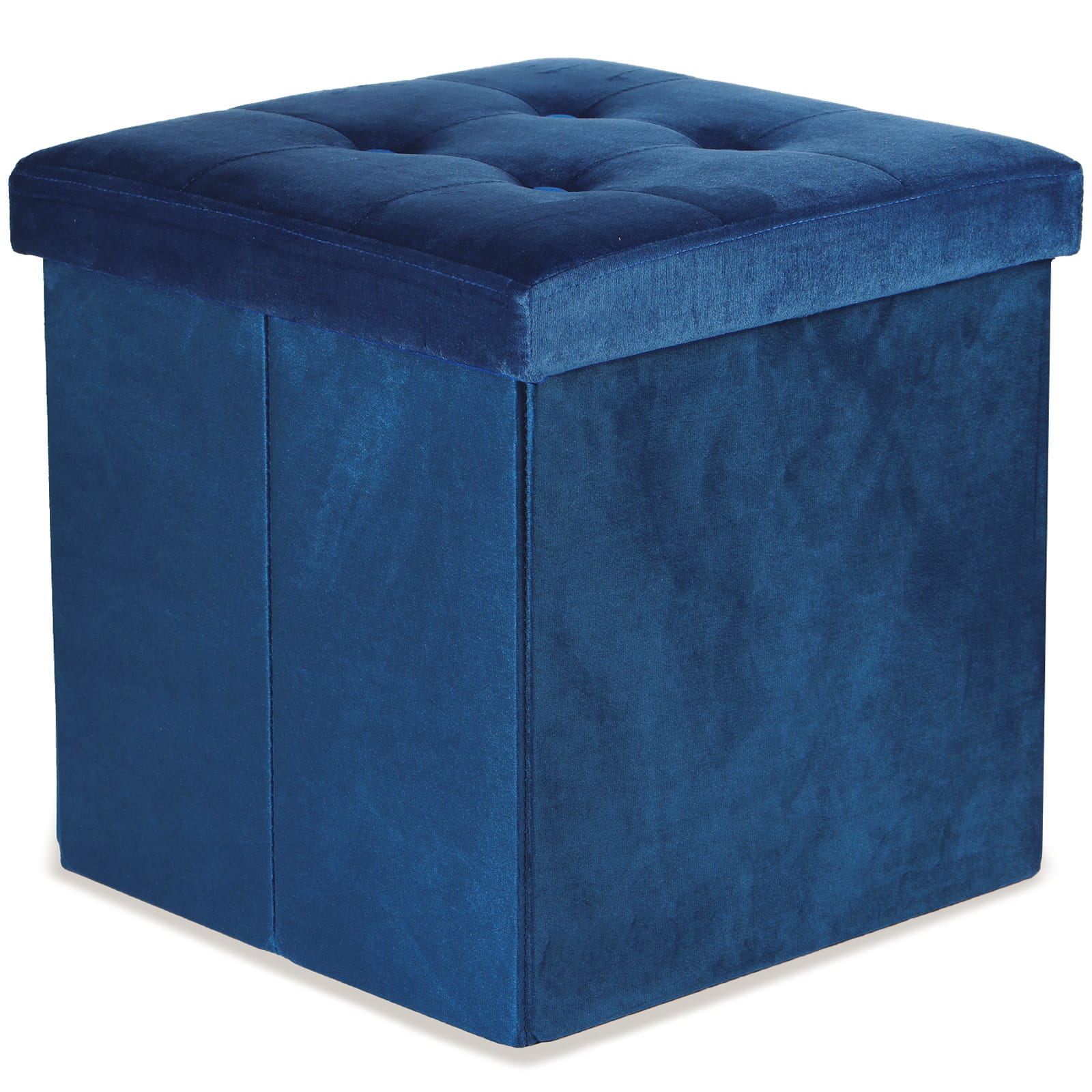 Modrý skládací taburet ZAREX VELVET L