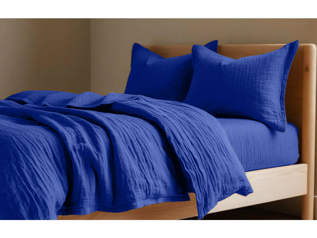 Mušelínové povlečení MOELLIN modré Rozměr povlečení: 70 x 90 cm | 140 x 200 cm