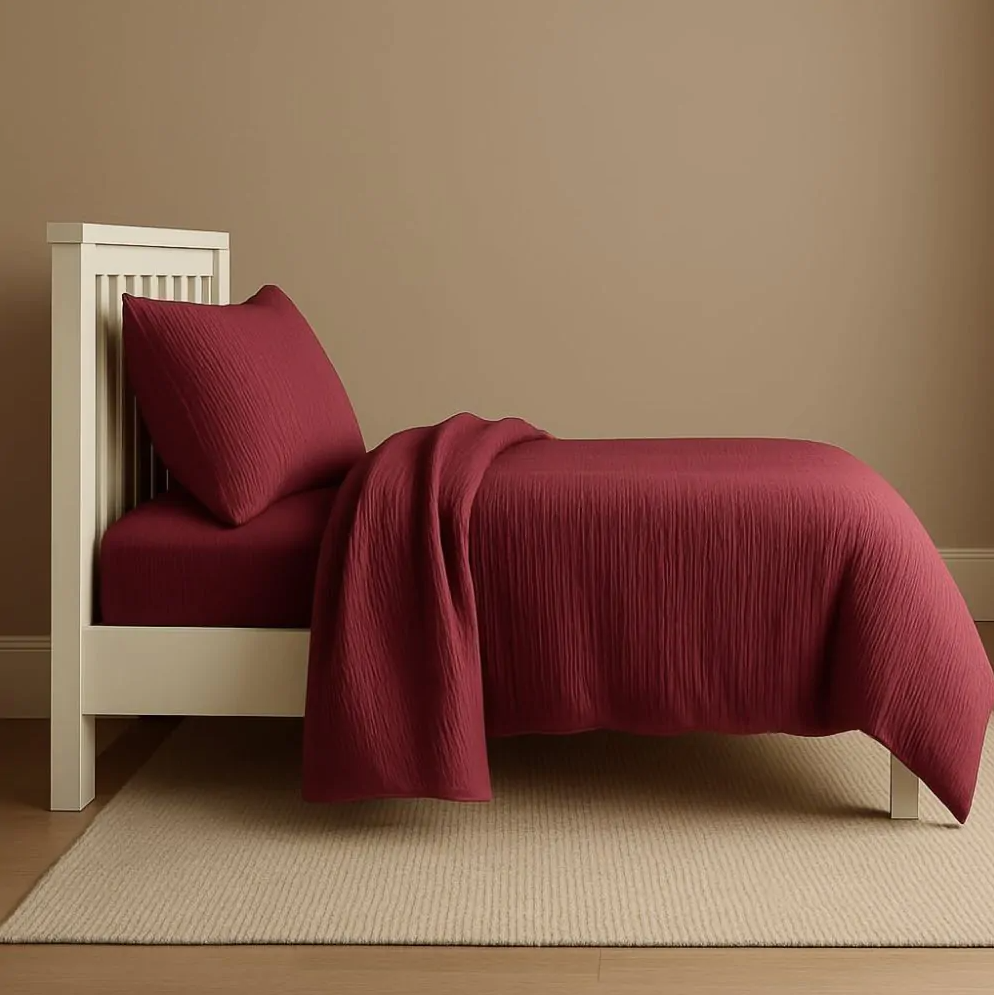 Mušelínové povlečení MOELLIN vínové Rozměr povlečení: 70 x 90 cm | 140 x 200 cm