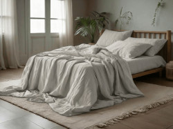 Mušelínové povlečení PURELY světle šedé Rozměr povlečení: 80 x 80 cm | 135 x 200 cm