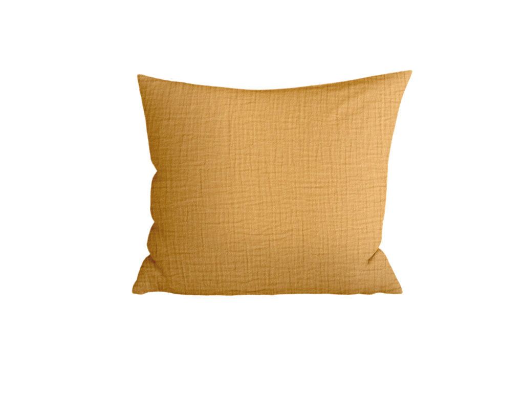 Mušelínový povlak na polštář MUSSARI 45x45 cm, hořčicový