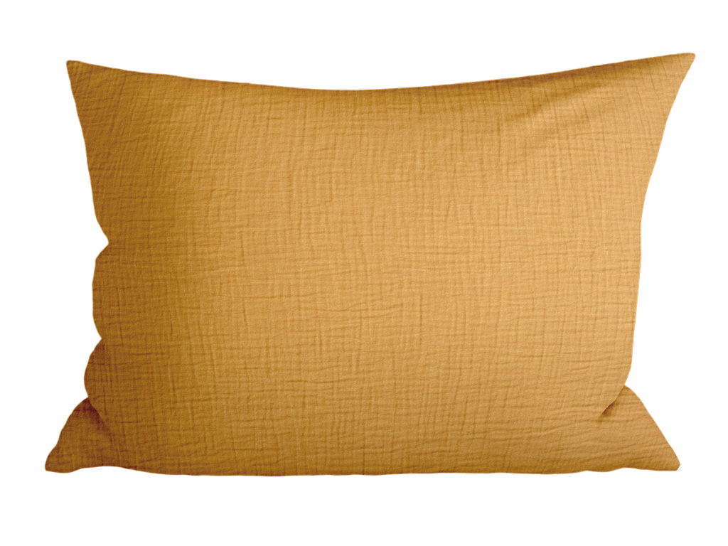 Mušelínový povlak na polštář MUSSARI 70x90 cm, hořčicový
