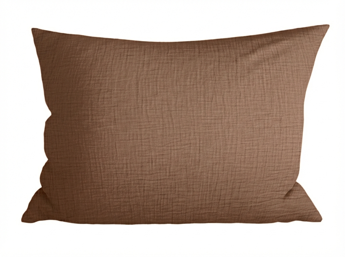 Mušelínový povlak na polštář MUSSARI 70x90 cm, světle hnědý