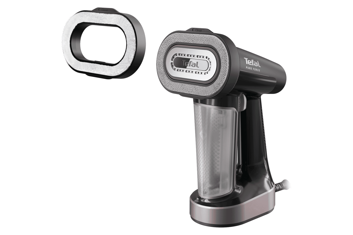 Napařovač, žehlička a čistič oděvů 3v1 Tefal Pure Force DT8765E0 Skořicově růžový/Černý