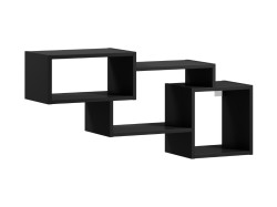 Nástěnná police ALITTY 96x46 cm, černá