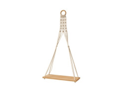 Nástěnná police MACRAME 30x59,5 cm, béžová