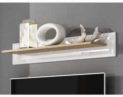 Nástěnná police Nordi, dub riviera/bílá lesk