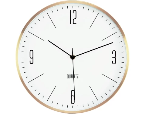 Nástěnné hodiny 30 cm, zlatý kov