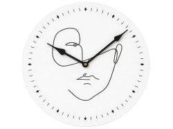 Nástěnné hodiny LINE FACE 29 cm, bílé
