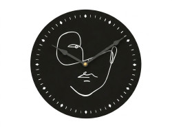 Nástěnné hodiny LINE FACE 29 cm, černé