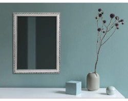 Nástěnné zrcadlo Loreley 34x45 cm,  dřevěný stříbrný rám