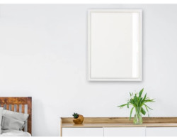 Nástěnné zrcadlo Nadine 34x45 cm, bílo-zlaté, perlový dekor