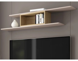 Nástěnný regál s policemi Avola, béžová kašmír/dub cremona