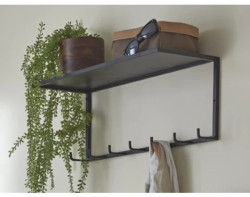 Nástěnný šatní panel Sidney, černý