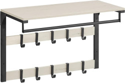 Nástěnný věšák s policí RACKLY 65x30 cm, krémový