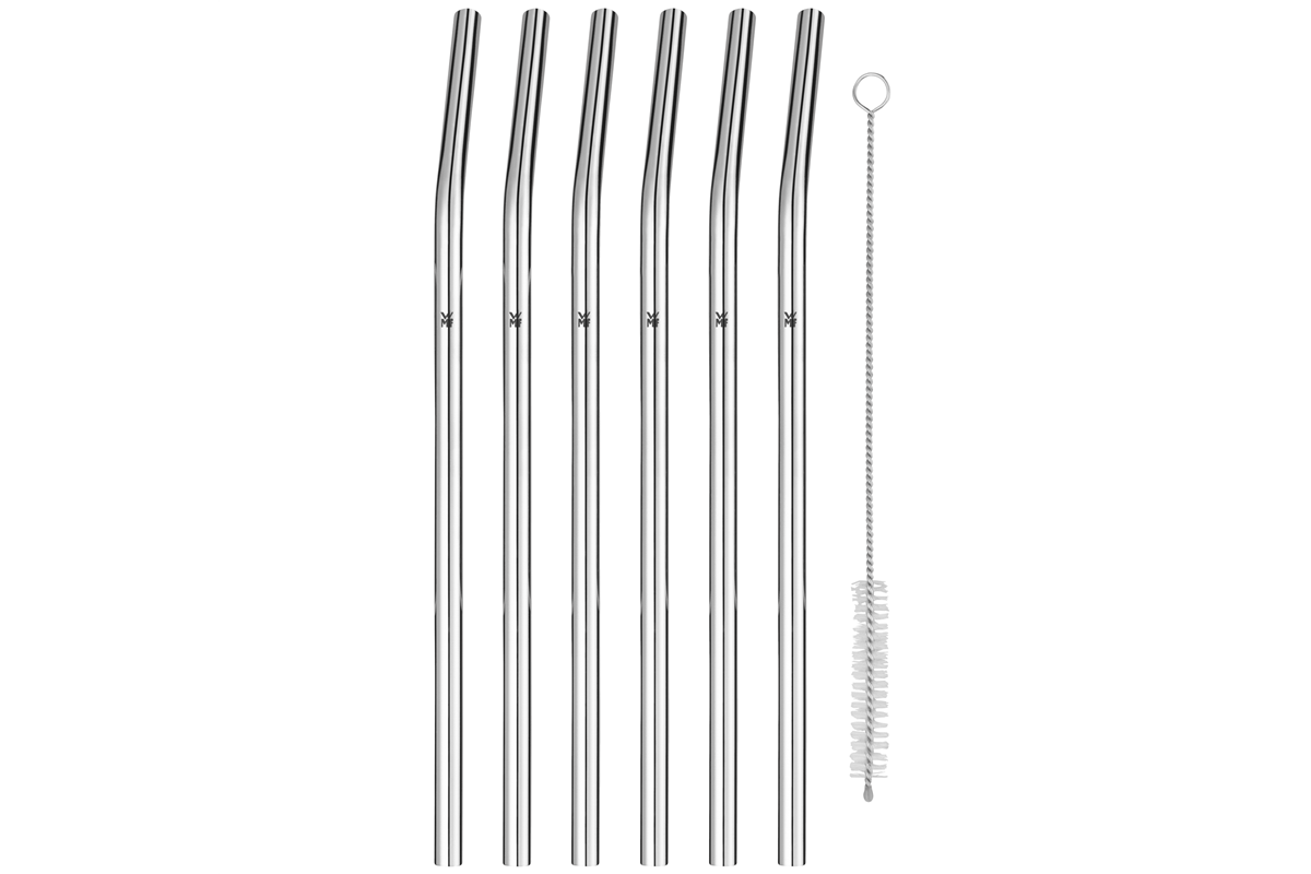 Nerezová brčka a čistící kartáček WMF Baric 24 cm 6 ks 06.0896.6040